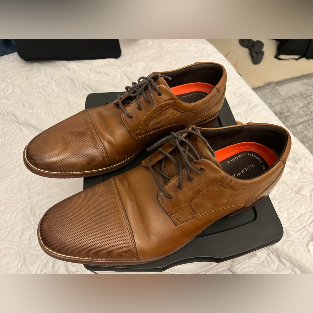 Rockport BX2426 Sheldyn Cap Toe Dress Shoes Oxfords Size 13 Brown